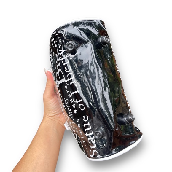 Vintage Y2K Mini Bowler Handbag Vinyl PVC Top Handle - Picture 4 of 4